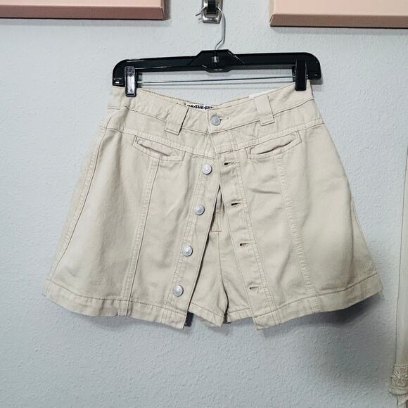 NEW Free People We the Free Midnight Sun Skort Mid Rise Beige 28 Twofer Rigid - Picture 2 of 7